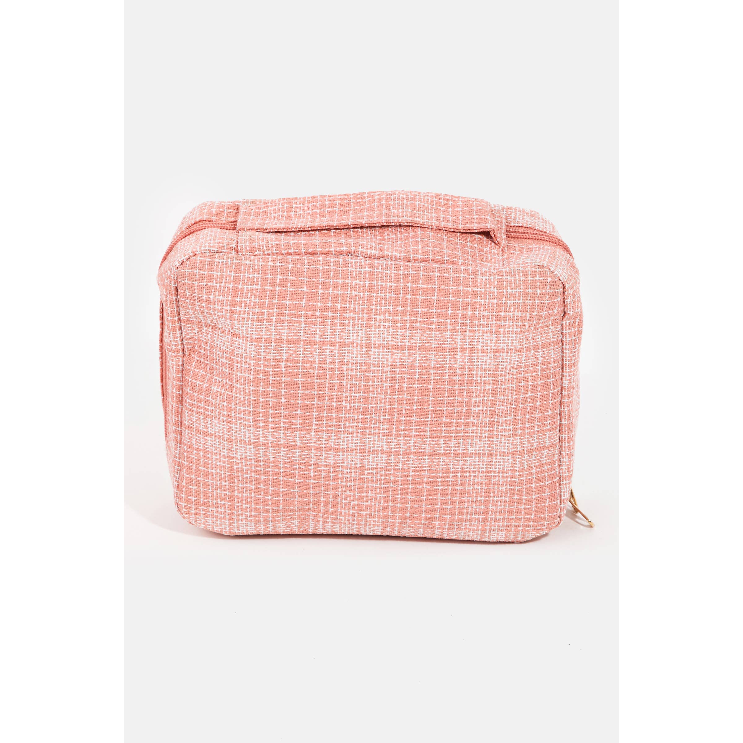 Love And Peace Striped Cosmetic Bag: PINK