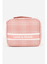 Love And Peace Striped Cosmetic Bag: PINK
