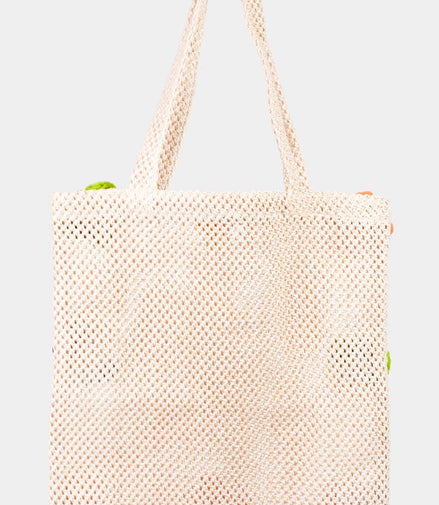 Knitted Flower Tote Bag