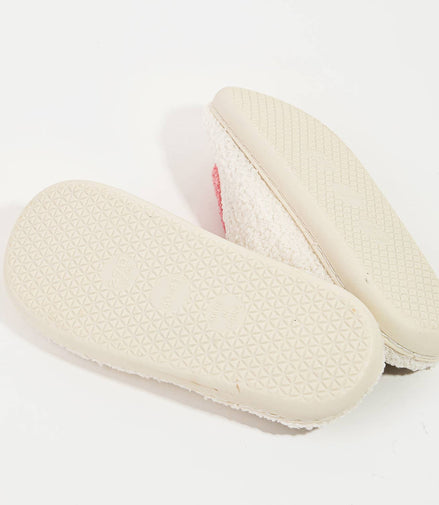 Happy Face Fuzzy Slippers - Yellow