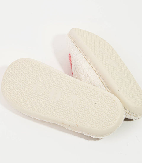 Happy Face Fuzzy Slippers - Yellow