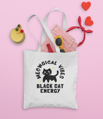 Black Cat Energy Tote Bag