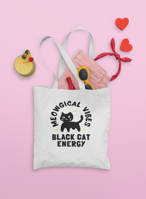 Black Cat Energy Tote Bag