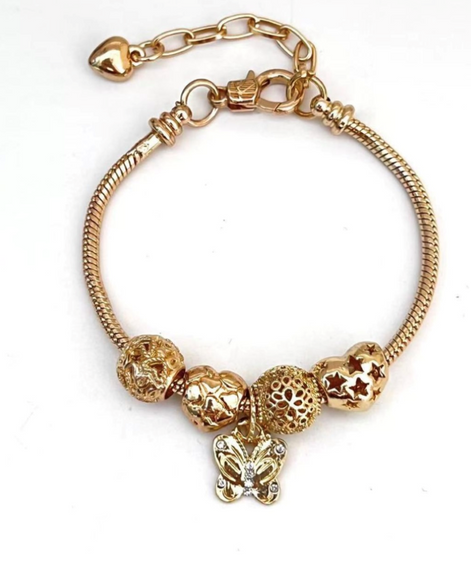 Golden Bracelet with butterfly charm