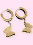 Golden hoop clasps1 Butterfly Earrings