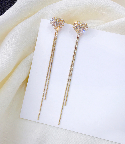 Sparking Dangling Heart Shape Earrings