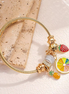 Fashion Stainless Steel Charm Bracelets Colorful Fruits Charms Big Hole Beads Jewelry for Childhood