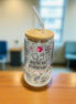 HealthCare Affirmations - Clear Glass Cup with Lid & Straw