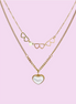 Layered Gold Necklace with hearts pendant