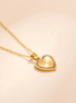 Fashion Gold Chain Necklace with Heart Shape and Diamond Pendant