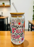 Jesus Fills my Cup - Clear Glass Cup with Lid & Straw