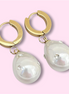 Golden hoop clasps Pearl Earrings