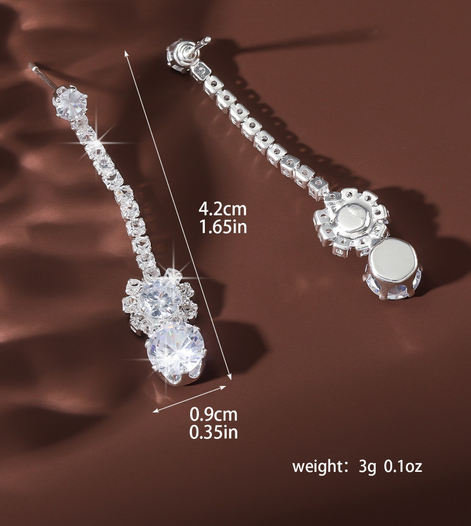 Luxury snowflake flower super flash diamond earrings