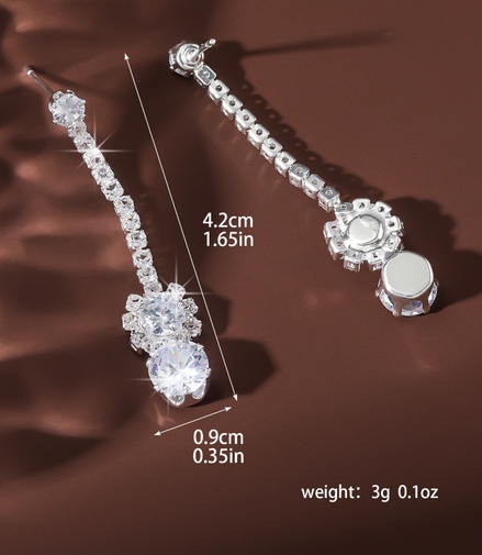 Luxury snowflake flower super flash diamond earrings
