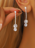 Luxury snowflake flower super flash diamond earrings