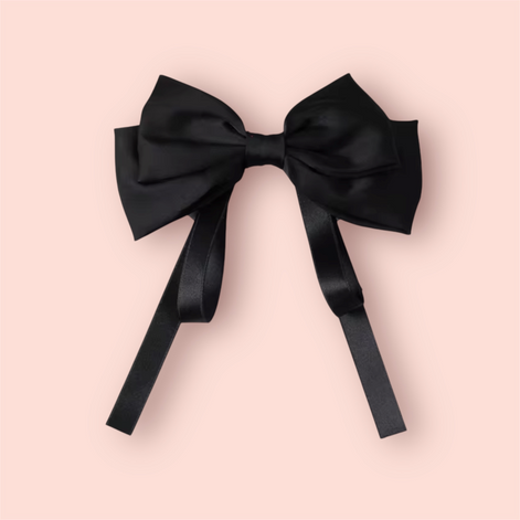 Bow Ribbon Hair Clip Fashion Retro Solid Satin Spring Clip Hairclip Women's Girls