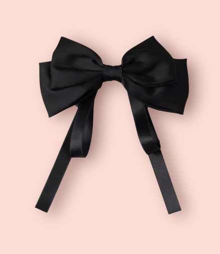 Bow Ribbon Hair Clip Fashion Retro Solid Satin Spring Clip Hairclip Women's Girls