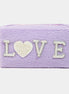 Pearly Studded Love Sherpa Make up Pouch