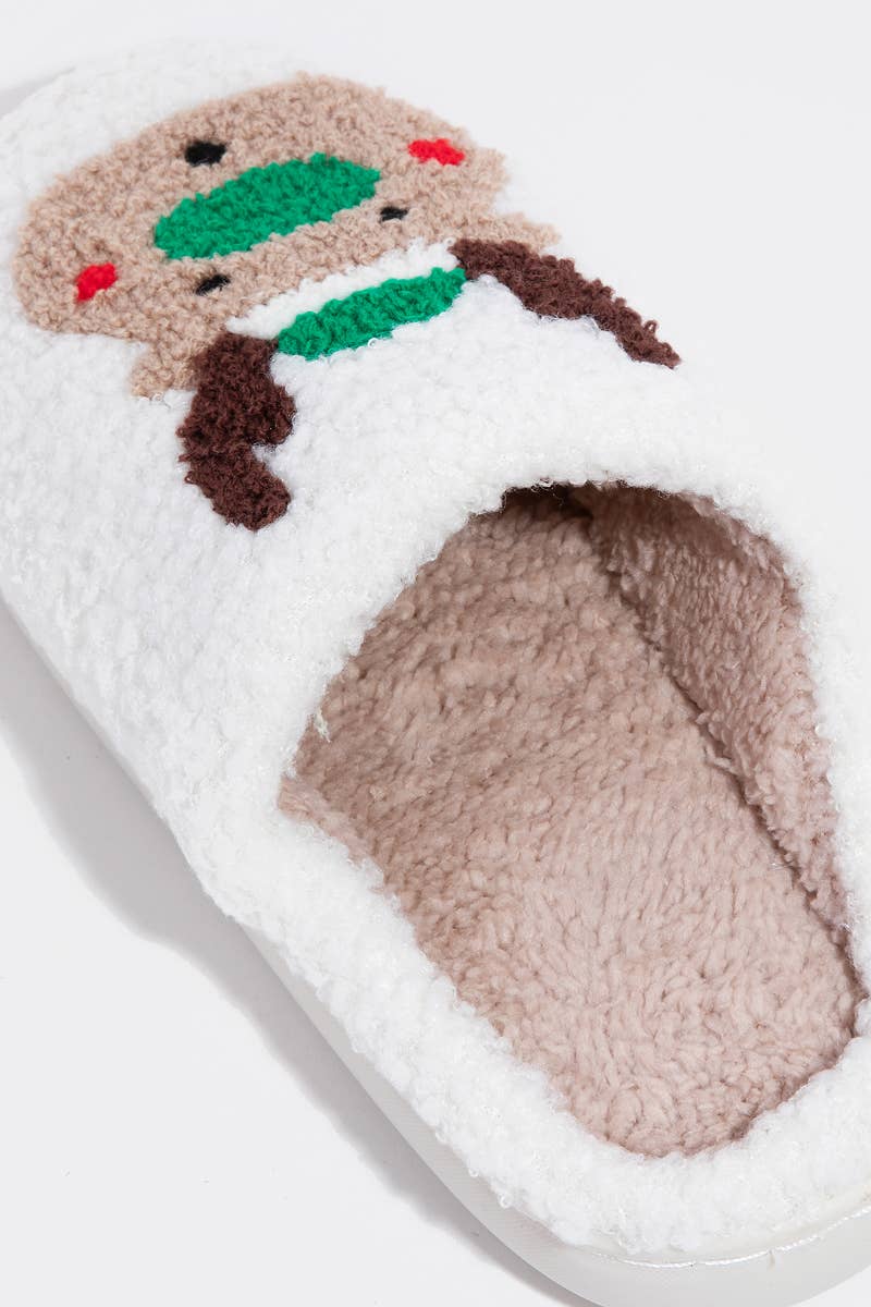 Reindeer Christmas Fuzzy Slippers