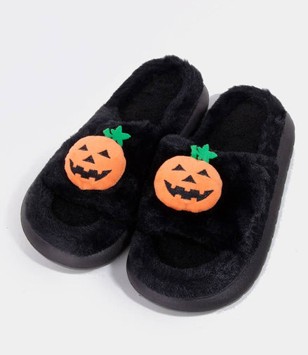 Pumpkin Decor Halloween Slippers