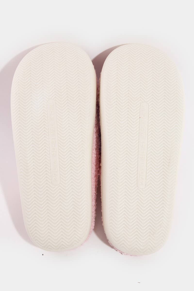 Fuzzy Purple Floral Slippers for Indoor