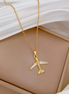 Fashion Gold Chain Necklace with Plane design and diamond Pendant