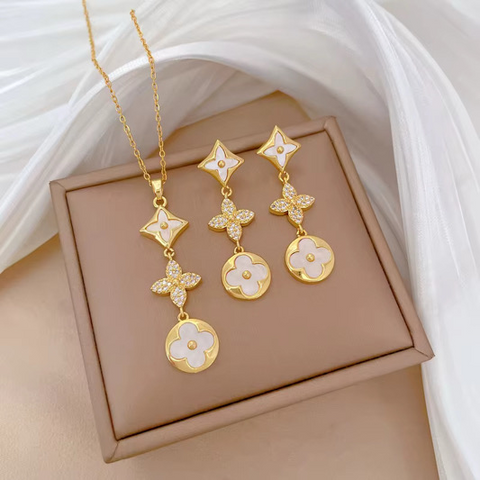 Fashion Set Jewelry Necklace + Earrings